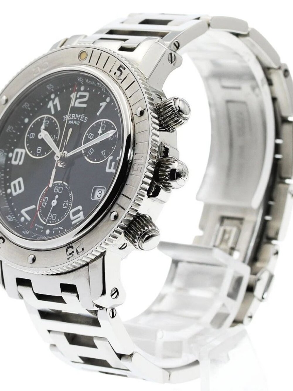HERMES Clipper diver CL2.910 Chronograph Black Dial Quartz Men's Watch_944899